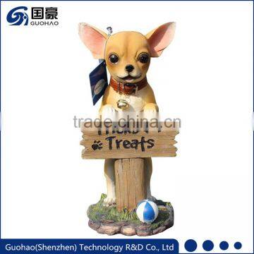 Lovely resin Chihuahua Figurine Dog Welcome Garden Sign Statue