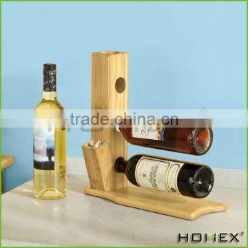 Bamboo chef wine bottle holder/ wine display rack Homex-BSCI