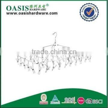 Foldable Stainless Steel Clothes Hanger /Laudry Clips Hanger;stainless Steel Clips Hanger/ Clothes Hanger With 24 Pegs/ photo-5