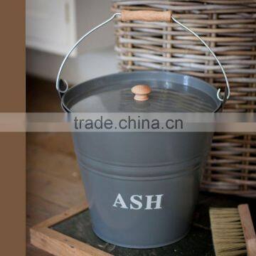 Fireplace Tools Metal Black Coal Bucket Ash Holder With Metal Shovel photo-4