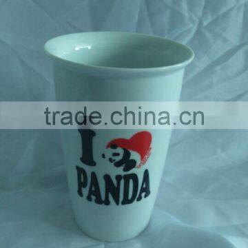 Factory Direct Ceramic Porcelain Double Wall Mug With Silicone Lid for Wholesale photo-3
