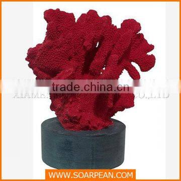 Home decoration poly resin red coral for sale