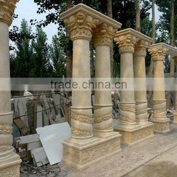 China Manufacturer Wholesale Home Decoration Flat White Marble Columes photo-3