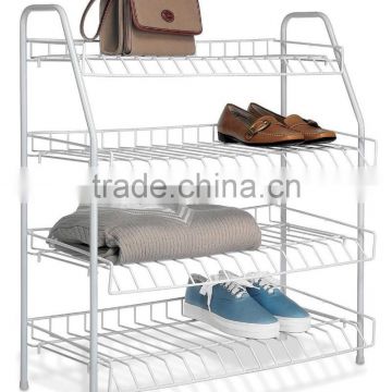 NEW Closet Shoe Storage Rack 4 Tier Metal Organizer Space Saving Standing Shelf