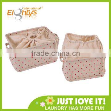 Folding hot sale high quality cotton and flax cloth storage bucket