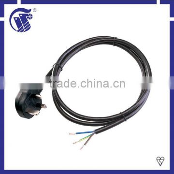 250V waterproof black CEE Stripped tpe power cord