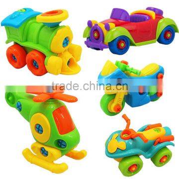 2016 New Complete Set of 5 Assemble Toy Take-Apart-Toys Vehicle Play Car Toy Set Multi Mix Educational Toy