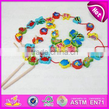 2015 New Arrival Cheap Kids Fishing Game Toy,Colorful Children Fishing Pole Toy,Christmas Gift Wooden String Fishing Toy W01A084 photo-2