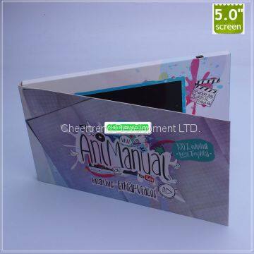 Super hot A5 5/7 inch LCD video in print card for new movie release