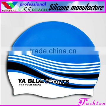 customized printed silicone swimming cap,swimming hat