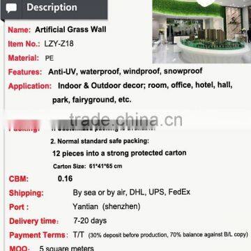 High Quality Plastic Green Wall Tiles Artificial Green Wall photo-5