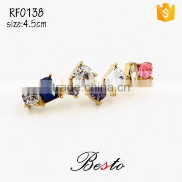 Decorative wholesale rhinestone shoe clip for kids gilr sport shoes