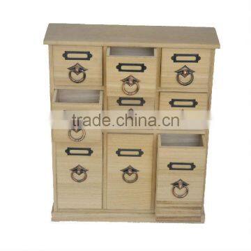 Unfinished Wooden Tea Bag Storage Box with Drawer