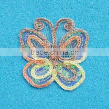 2013 fashion butterfly-shaped embroidery pattern for garment decoration WPH-016