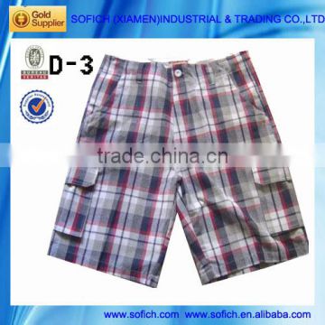 BZ-1025B Yarn-dyed Mens Check Shorts In Apparel