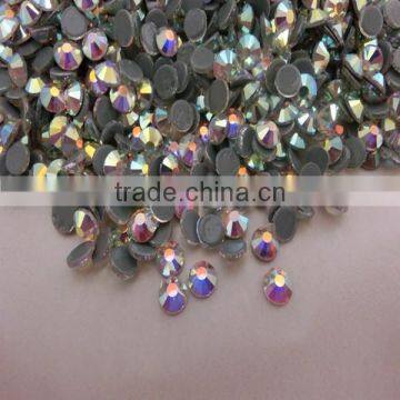 wholesale decorative shiny leed free and multi size loose cheap crystal flat back rhinestone hotfix for garment accessories