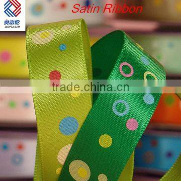 Wholesale Mod Dots Printed Satin Ribbons for Garments