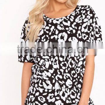 Wholesale Popular Full Print Ladies Summer Pyjama Cotton Short Pajamas Women Jersey Loungwear photo-3