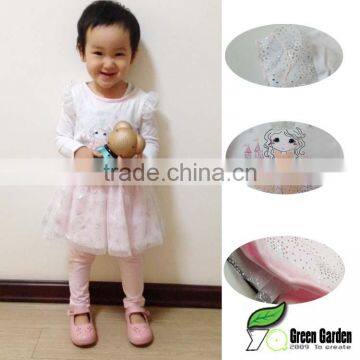 2014 New Spring Cute Long Sleeve t shirts+Glitter Tutu Skirt Legging 2pcs Clothing sets baby outfits