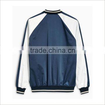Wholesale Custom Soft 100% Polyester Baseball Collar Bomber Jacket Men photo-3