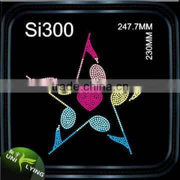 Fashion Two Smile Stars Heat Hot Fix Rhinestone Transfer Motif photo-5