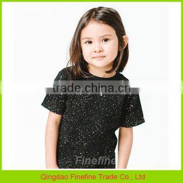 fashion cotton short sleeve print cotton girls tshirt