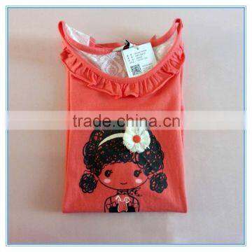 OEM 2016 New Fashion Summer Girls Children Modal Vest, Summer Girls Lace Back Sleeveless Vests Tops Printed Girls Pattern Tops photo-5