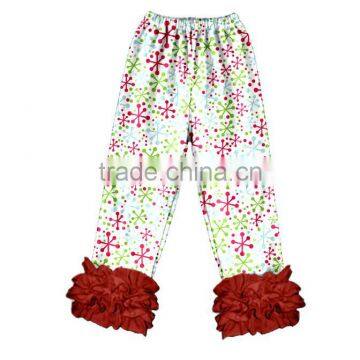 China Wholesale Girls Pants With Ruffle New Model Girls Pants With Floral Printing photo-3