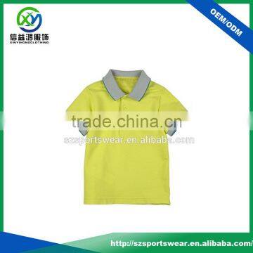 Custom Made Contrast Knit Collar 100%polyester Pique Kids Polo T-shirts