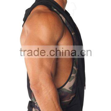 Hot Sale Sports Men's Body Building Hoodie Wear Custom Gym Singlets photo-3