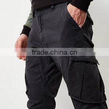 Men's Black Cargo Tapered Joggers