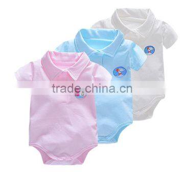 Factory supply plain baby body suit 100% cotton baby clothes gown