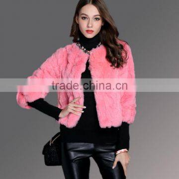 2017 autumn and winter new European station fashion big high-end women rabbit fur coat coat fur