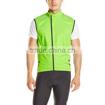 Factory direct supply polyester men cycling vest jacket with zipper