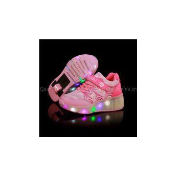 Summer Super-light Flashing Shoes Cool Design Kids Led Shoes With Heelys And Wheels