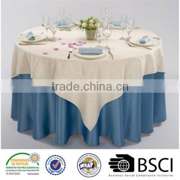 wedding and banquet satin table overlays and table linens