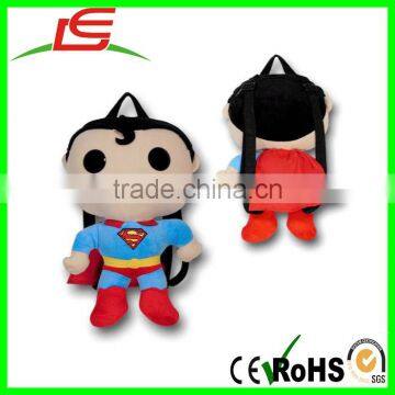 Cartoon superman Blue school bag Mini Cute Plush Backpack