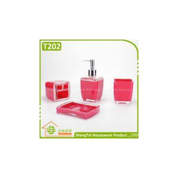 cheap price high quality 4 pcs plastic hotel bath set