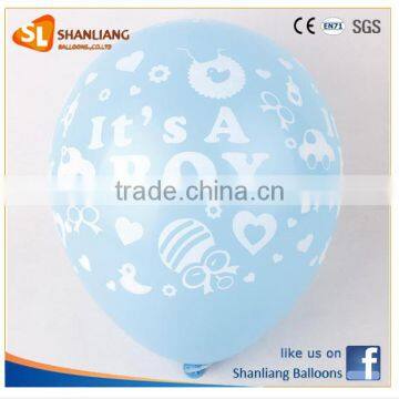 Blue Color 12inch Printed Round Balloon, It's a Boy Baby Birthday Balloon