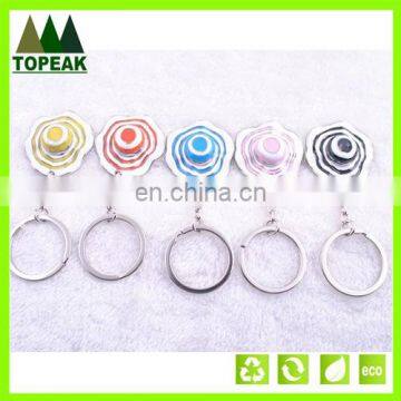 Popular Custom Design Metal Flower Keychain Keyring