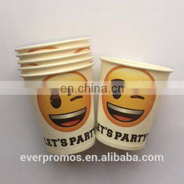 Wholesale Custom DIY Birthday Party Coffee Paper Cups/Smiling Face Party Cups