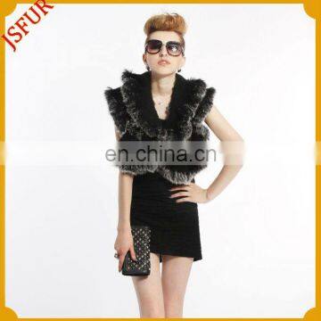 New design high fashion women's winter rabbit fur evening dress cape