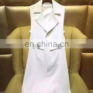 White High End Women Suit Coat Elegant Mature Suit Dress photo-3