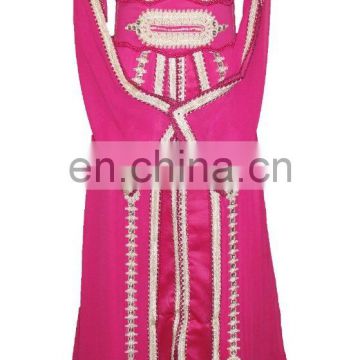 Moroccan Wedding Kaftan Caftan Bride Maxi Dress Party pink color for women