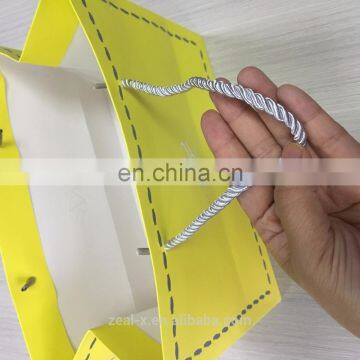 Very Popular Super Market Paper Bag For Garment Packed Yellow shopping bag