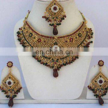 INDIAN EXCLUSIVE BRIDAL JEWELRY NECKLACE SET