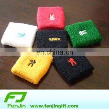 Sports cotton wristband with embroidery logo