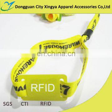 festival custom fabric rfid wrist band with plastic clip