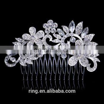 Silver Bridal Wedding Crystal Diamante Hair Comb Slide Fascinator Bridal