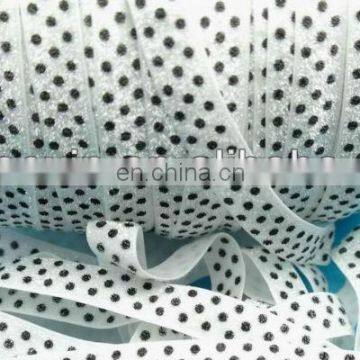 Fashion custom printed glitter elastic band